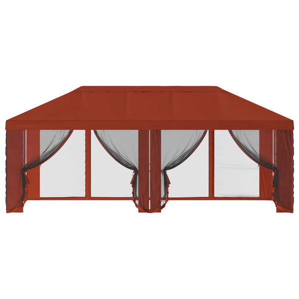 Gazebo-peite sivuseinillä Terrakotta 600,5 x 300,5 cm