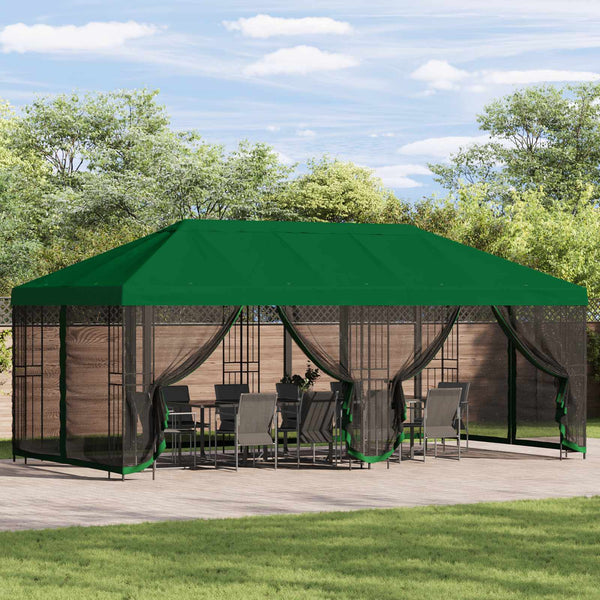 Gazebo-peite sivuseinillä Vihreä 600,5 x 300,5 cm Polyesteri