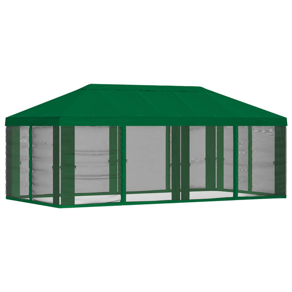 Gazebo-peite sivuseinillä Vihreä 600,5 x 300,5 cm Polyesteri