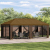Gazebo-peite sivuseinillä 600,5 x 300,5 cm Taupe Polyesteri