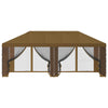 Gazebo-peite sivuseinillä 600,5 x 300,5 cm Taupe Polyesteri