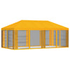 Gazebo-peite sivuseinillä Keltainen 600,5 x 300,5 cm Polyesteri