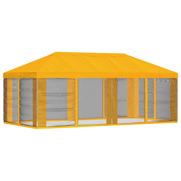 Gazebo-peite sivuseinillä Keltainen 600,5 x 300,5 cm Polyesteri