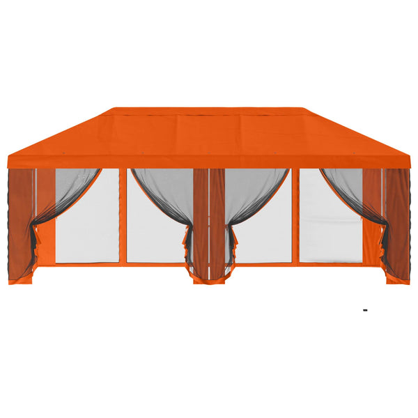 Gazebo-peite sivuseinillä Oranssi 600,5 x 300,5 cm Polyesteri