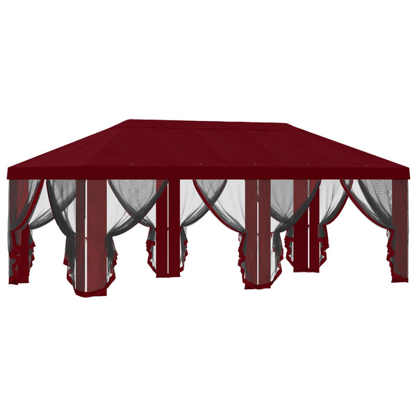 Gazebo-peite sivuseinillä Burgundi 600,5 x 300,5 cm Polyesteri