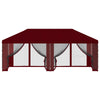 Gazebo-peite sivuseinillä Burgundi 600,5 x 300,5 cm Polyesteri