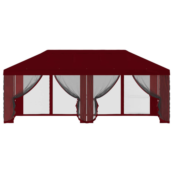 Gazebo-peite sivuseinillä Burgundi 600,5 x 300,5 cm Polyesteri