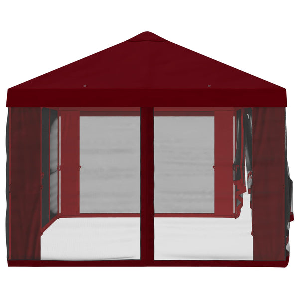 Gazebo-peite sivuseinillä Burgundi 600,5 x 300,5 cm Polyesteri