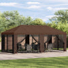 Gazebo-peite sivuseinillä Ruskea 600,5 x 300,5 cm Polyesteri