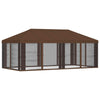 Gazebo-peite sivuseinillä Ruskea 600,5 x 300,5 cm Polyesteri