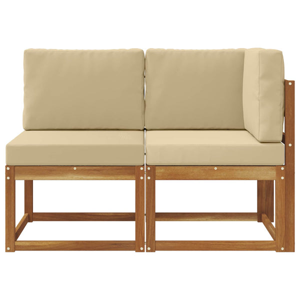 Ulkomoduulisohva tyynyllä 2 Kappale Luonnollinen ja beige