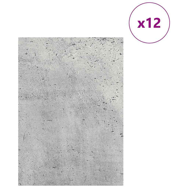 Dekoripaneelit 12 kpl Betoninharmaa 21 x 30 x 0,27 cm