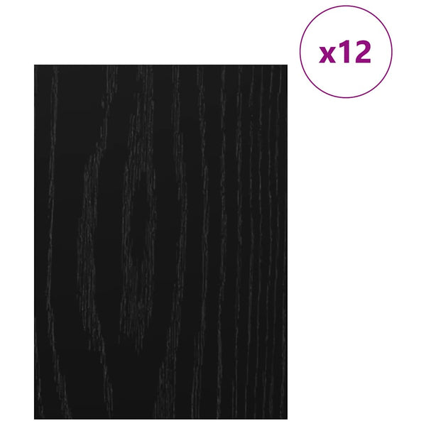 Dekoripaneelit 12 kpl Musta tammi 30 x 42 x 0,27 cm