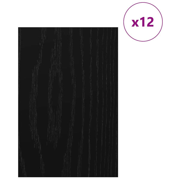Dekoripaneelit 12 kpl Musta tammi 40 x 60 x 0,27 cm