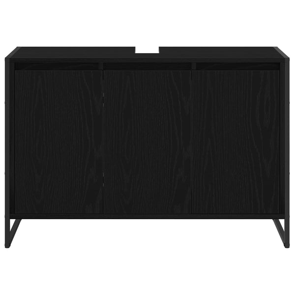 Kylpyhuonekaappi Musta tammi. 90 x 30 x 60 cm Tekninen puu