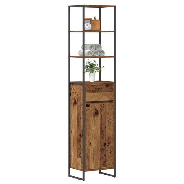Kylpyhuonekaappi Vanha Puu 40 x 30 x 180 cm Tekninen puu