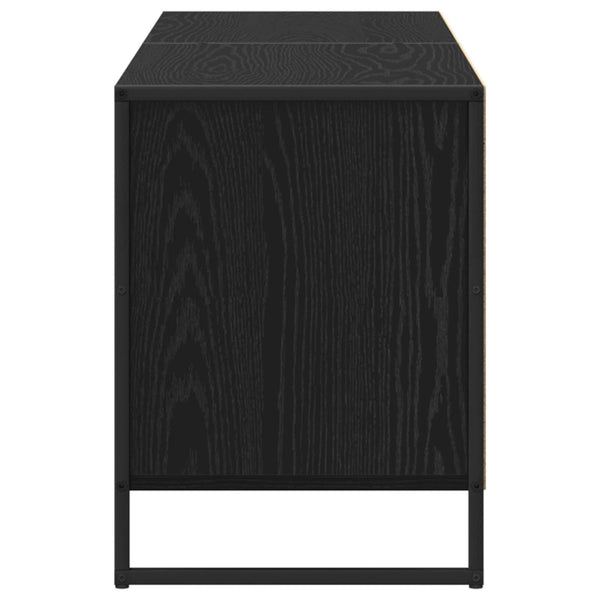 TV-kaappi Musta tammi. 140 x 36 x 49.5 cm Tekninen puu
