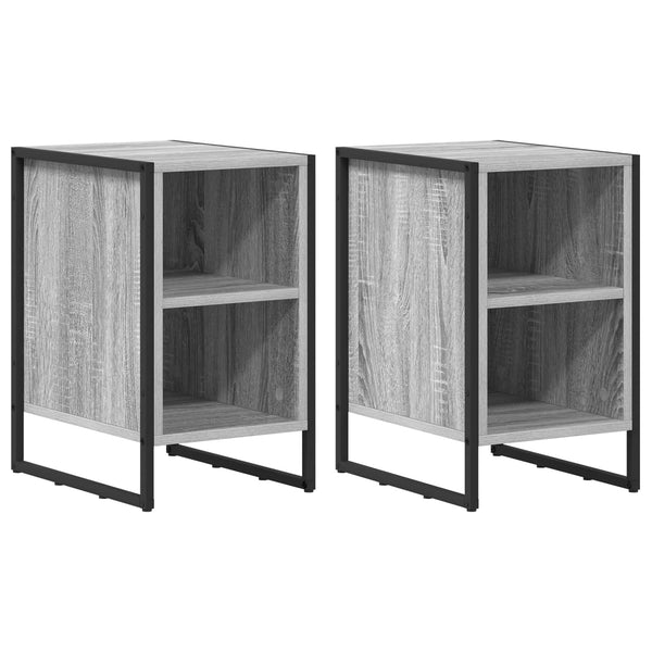 Yöpöytä 2 pcs Harmaa Sonoma 39.5 x 30 x 50 cm Tekninen puu