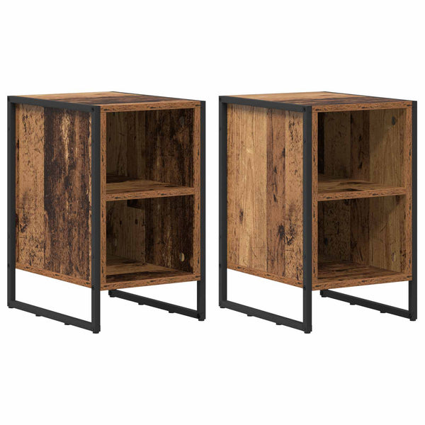 Yöpöytä 2 pcs Vanha Puu 39.5 x 30 x 50 cm Tekninen puu
