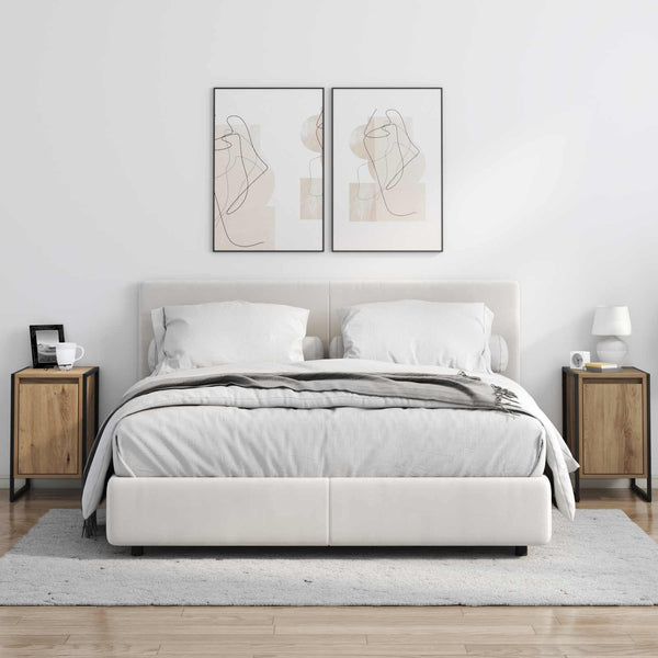 2 kpl Yöpöytä Taidekoivu 39,5 x 30 x 50 cm Tekninen puu