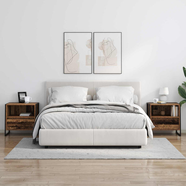 Yöpöytä 2 pcs Vanha Puu 50 x 39,5 x 50 cm Tekninen puu
