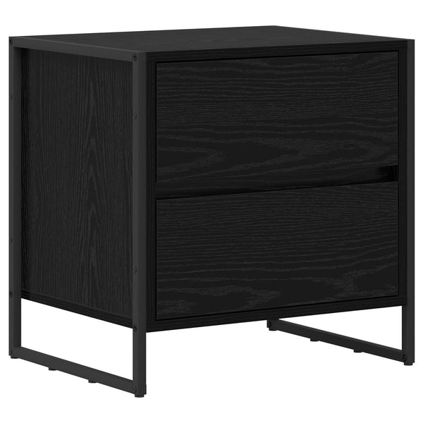 Yöpöytä 2 pcs Musta tammi. 50 x 39.5 x 50 cm Tekninen puu