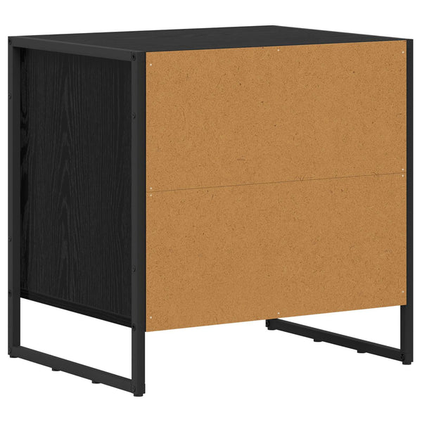 Yöpöytä 2 pcs Musta tammi. 50 x 39.5 x 50 cm Tekninen puu