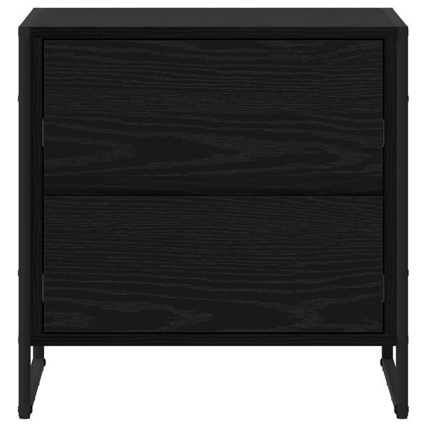 Yöpöytä 2 pcs Musta tammi. 50 x 39.5 x 50 cm Tekninen puu