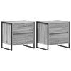 Yöpöytä 2 pcs Harmaa Sonoma 50 x 39.5 x 50 cm Tekninen puu