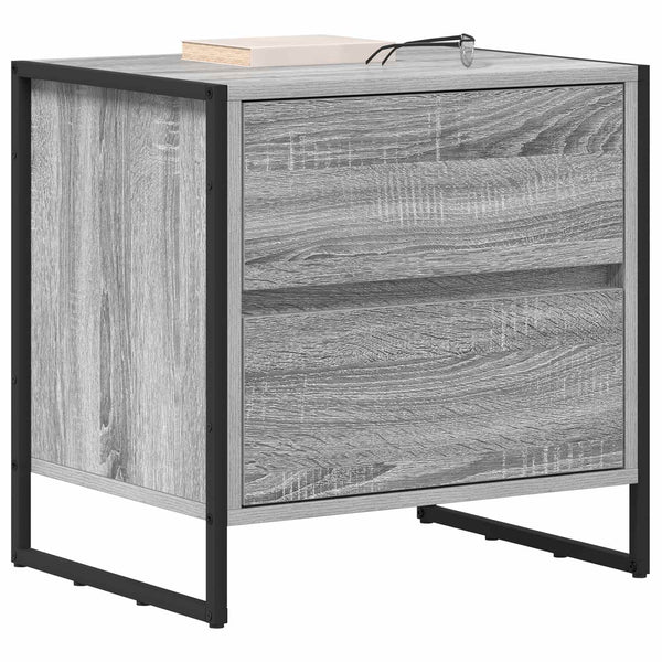 Yöpöytä 2 pcs Harmaa Sonoma 50 x 39.5 x 50 cm Tekninen puu