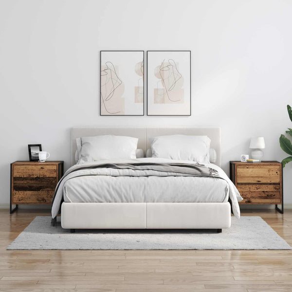 Yöpöytä 2 pcs Vanha Puu 50 x 39.5 x 50 cm Tekninen puu