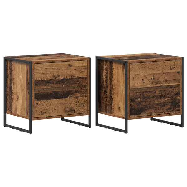Yöpöytä 2 pcs Vanha Puu 50 x 39.5 x 50 cm Tekninen puu