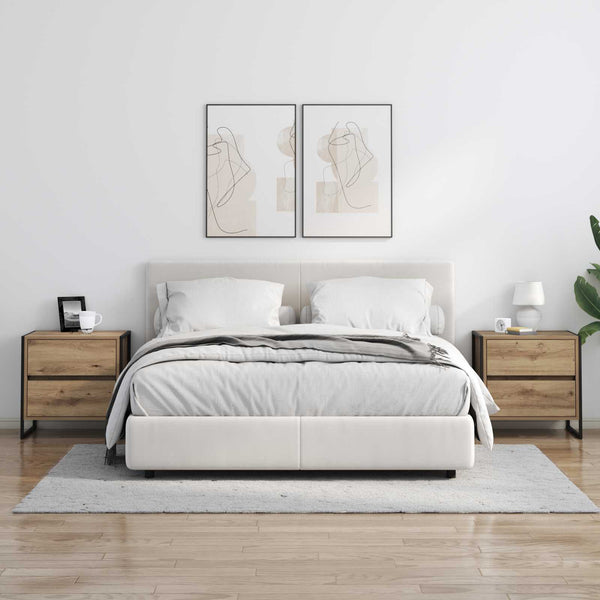 Yöpöytä 2 pcs Taidekoivu 50 x 39.5 x 50 cm Tekninen puu