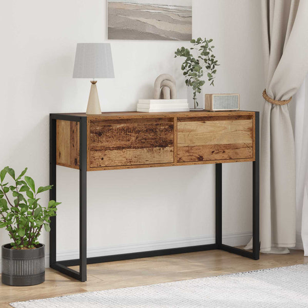 Vanha Puu Päätypöytä 100 x 36 x 75 cm Tekninen puu