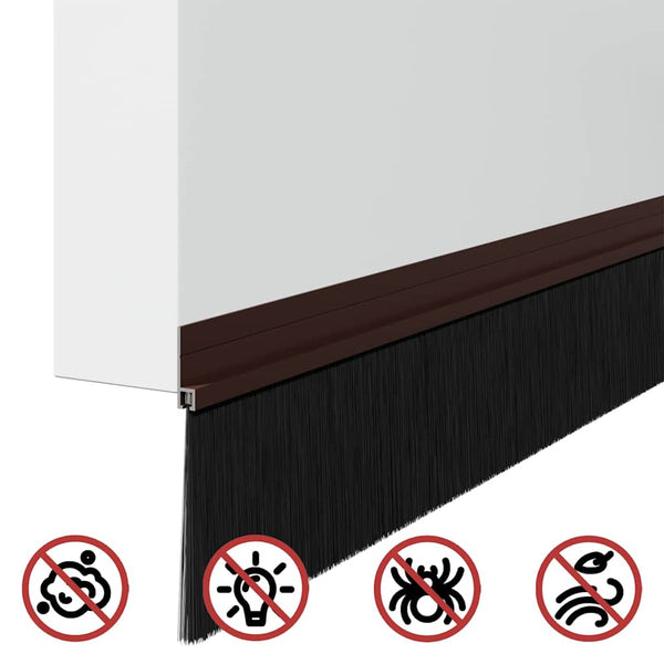 12 pcs itsekiinnittyvät harjatiivisteet oville Ruskea 100 cm