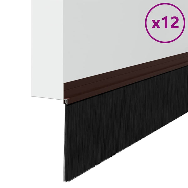 Oven harjatiivisteet itsekiinnittyvät 12 pcs Ruskea 100 cm
