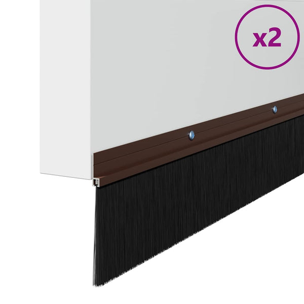 Kierteellinen harjasulku 100 cm 2 kpl Ruskea Alumiiniseos