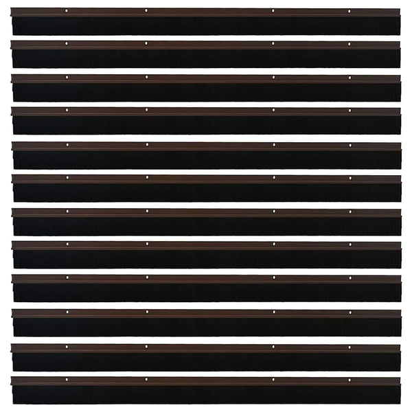 Kierteellinen oven harjasulku 12 kpl Ruskea 100 cm Alumiiniseos