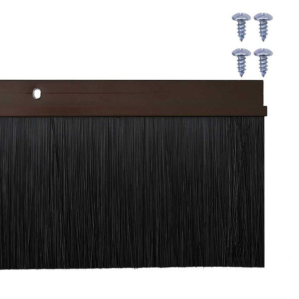 Kierteellinen harjasulku 12 osaa oven Ruskea 100 cm Alumiiniseos