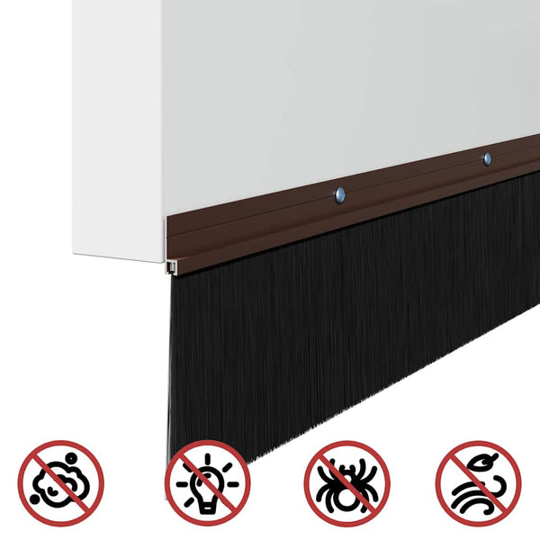 Kierteellinen harjasulku 12 osaa oven Ruskea 100 cm Alumiiniseos