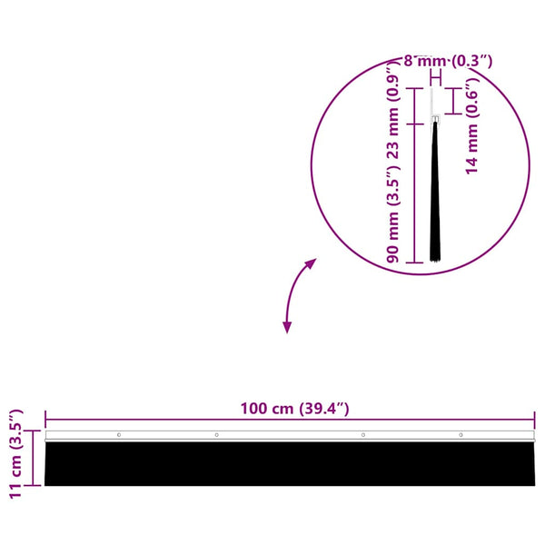 Kierteellinen harjasulku 12 osaa oven Ruskea 100 cm Alumiiniseos