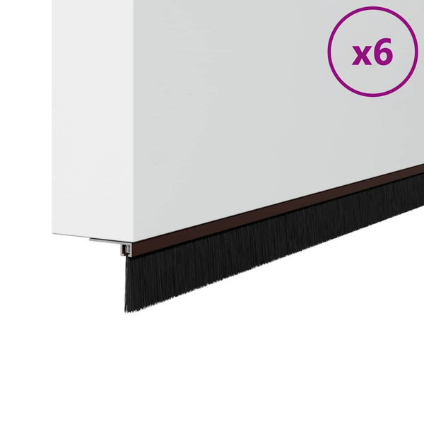 Kierteellinen harjasulku 6 pcs oven Ruskea 100 cm Alumiiniseos