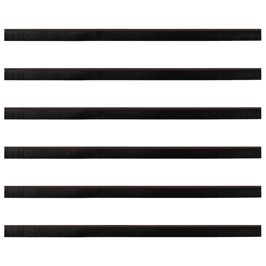 Kierteellinen harjasulku 6 pcs oven Ruskea 100 cm Alumiiniseos