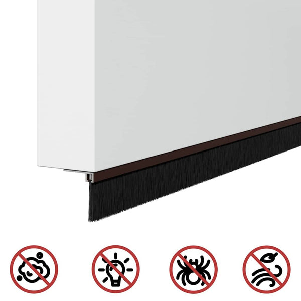 Kierteellinen harjasulku 6 pcs oven Ruskea 100 cm Alumiiniseos