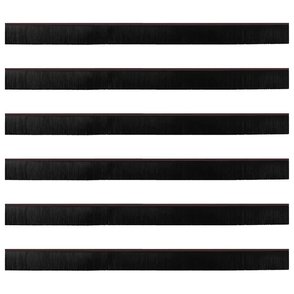 6 pcs Kierteellinen harjasulku oven Ruskea 100 cm Alumiiniseos