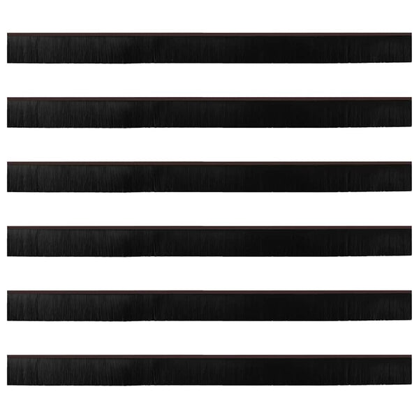 6 pcs Kierteellinen harjasulku oven Ruskea 100 cm Alumiiniseos