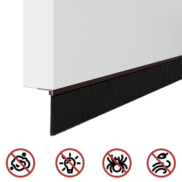 6 pcs Kierteellinen harjasulku oven Ruskea 100 cm Alumiiniseos