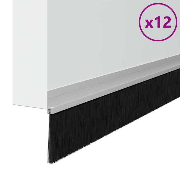Itsekiinnittyvät 100 cm oven harjatiivisteet 12 kpl Hopea