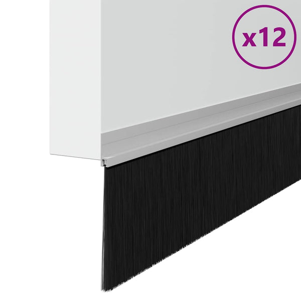 Harjatiivisteet oven itsekiinnittyvät 12 pcs 100 cm Hopea