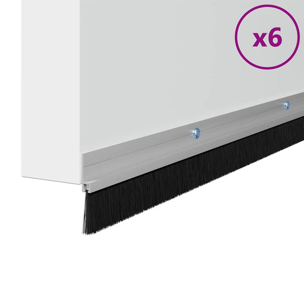 Alumiiniseos kierteellinen oven harjasulku 6 kpl 100 cm Hopea